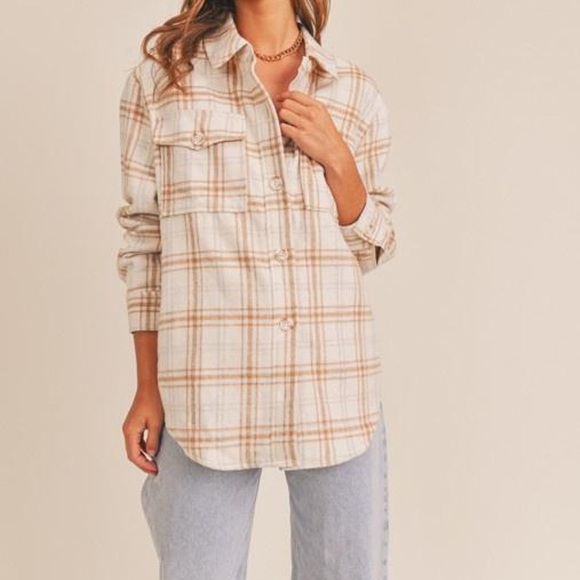 💚 JOIE Green Plaid Shacket Shirt Jacket. Size LG. Great condition!! - Picture 8 of 9